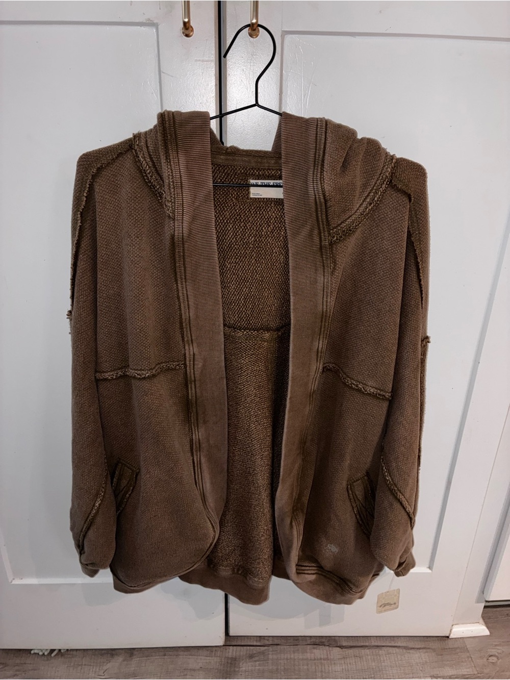 NWT Free People Women's Hooded Open-Front Knit Cardigan, slouchy